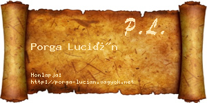 Porga Lucián névjegykártya